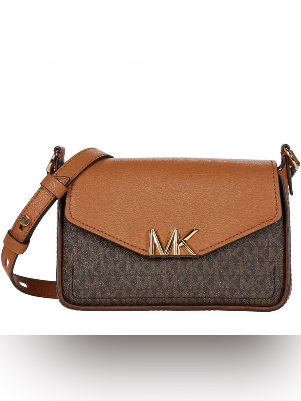 MICHAEL KORS Sylvia Small Signature Logo Gold-Tone Hardware Crossbody Bag NWT